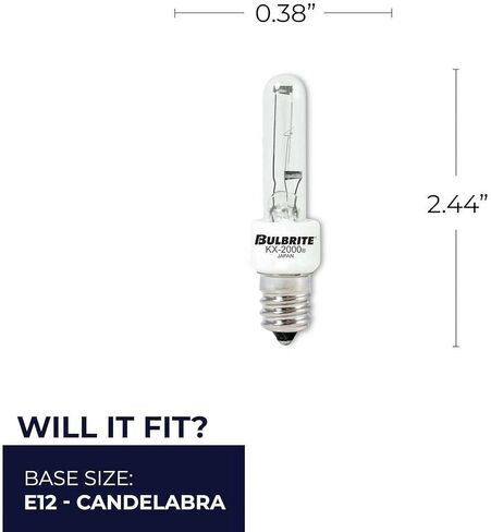 Bulbrite KX40/E12 40W KX-2000 Krypton/Xenon T3 Clear Bulb, Candelabra Base (Clear 2 Pack) in Kuwait