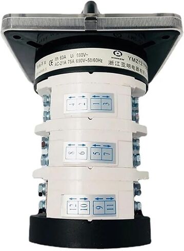 75A Cam Switch Silver Contact 0-3 Position 3 Poles Level Rotary Changeover Switches 12 Terminals YMZ12-75/3 in Saudi Arabia