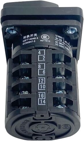 LW8-10/4 Electrical Changeover Rotary Cam Switch 4 Poles 10A 380V 16 Terminals 3 Positions Sliver Contact 10amp(01234) in Saudi Arabia