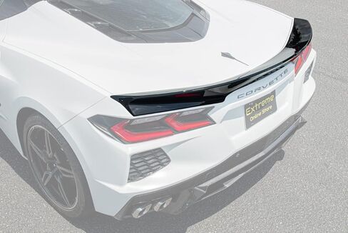 Replacement for 2020-Present Chevrolet Corvette C8 Models | Performance Track Ducktail Style ABS Plastic - Painted Glossy Black Rear Trunk Lid Wing Spoiler in Kuwait