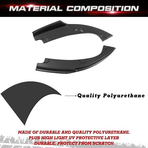 Xotic Tech Rear Bumper Lip Diffuser Splitter Canard Black, Compatible with Honda Civic 10th Gen 16-21 Sedan in Saudi Arabia