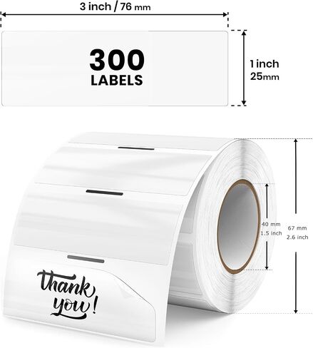 Transparent Thermal Labels 3 × 2 Inch Self Adhesive Printer Clear Stickers Vinyl Waterproof Roll Decals Rectangle Name Tag for Address Design DIY Logo Business 300 PCS in Kuwait