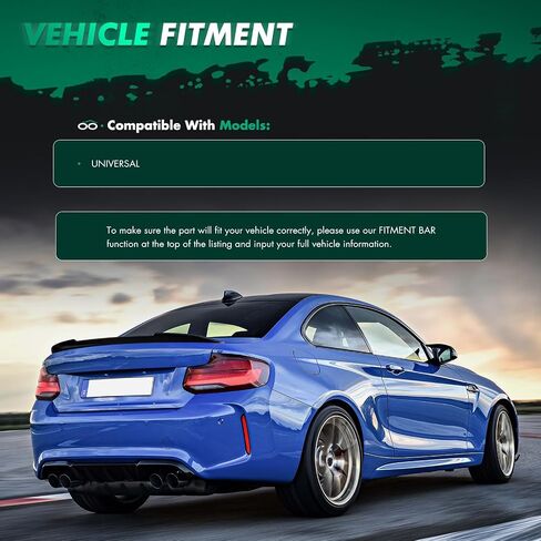 SCITOO 1PC Rear Lower Bumper Lip Diffuser Spoiler 7 Shark Fin Style Compatible Universal Rear Bumper Lip Glossy Carbon Look (PP) Plastic Spoiler in Saudi Arabia