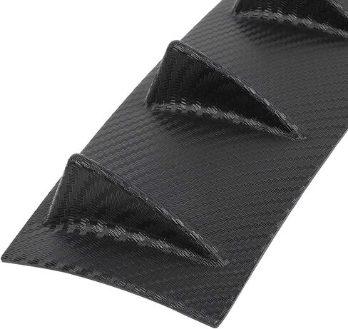 SCITOO 1PC Rear Lower Bumper Lip Diffuser Spoiler 7 Shark Fin Style Compatible Universal Rear Bumper Lip Glossy Carbon Look (PP) Plastic Spoiler in Saudi Arabia