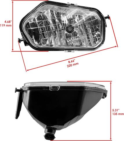 المصباح الأيمن الأمامي في Caltric مع لمبة متوافقة مع Polaris Sportsman 850 XP 2009-2013 / EPS 2009 2010-2014 in Saudi Arabia