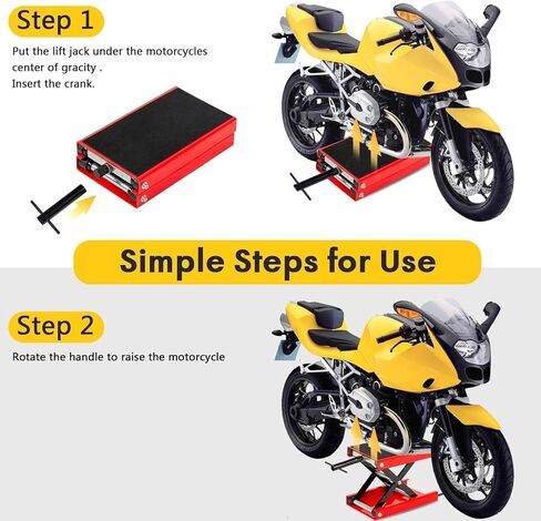 جاك لرفع الدراجات النارية مقص 1100 رطل من المقص للدراجة الترابية ATV Scooter القابلة للتعديل من 3.25 "إلى 13.25" ، أحمر in Kuwait