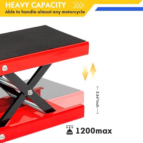 جاك لرفع الدراجات النارية مقص 1100 رطل من المقص للدراجة الترابية ATV Scooter القابلة للتعديل من 3.25 "إلى 13.25" ، أحمر in Kuwait