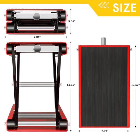 جاك لرفع الدراجات النارية مقص 1100 رطل من المقص للدراجة الترابية ATV Scooter القابلة للتعديل من 3.25 "إلى 13.25" ، أحمر in Kuwait