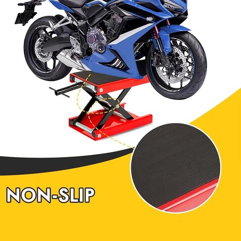 جاك لرفع الدراجات النارية مقص 1100 رطل من المقص للدراجة الترابية ATV Scooter القابلة للتعديل من 3.25 "إلى 13.25" ، أحمر in Kuwait