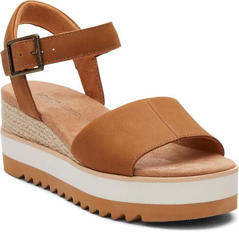 TOMS Women's Diana Espadrille Wedge Sandal, Champagne Metallic, 12 in Kuwait