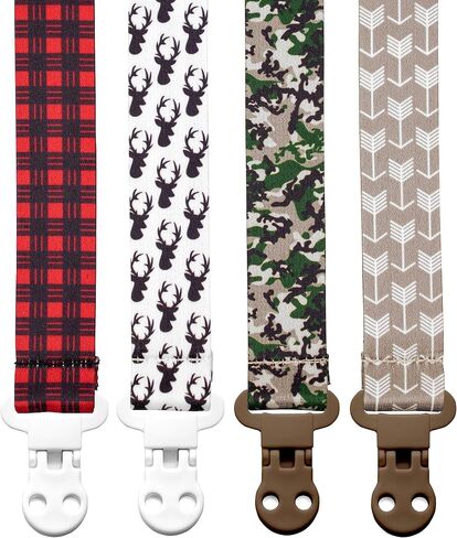 Baby Pacifier Clip Holder - Girl or Boy Unisex Neutral 4 Pack Gift Set – Vintage Teddy Bear and Friends in Kuwait