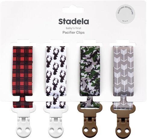Baby Pacifier Clip Holder - Girl or Boy Unisex Neutral 4 Pack Gift Set – Vintage Teddy Bear and Friends in Kuwait