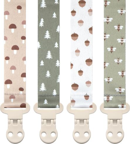 Baby Pacifier Clip Holder - Girl or Boy Unisex Neutral 4 Pack Gift Set – Vintage Teddy Bear and Friends in Kuwait