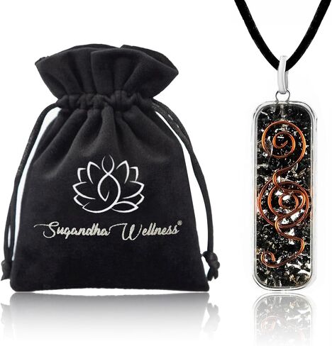 Black Tourmaline Double Spiral Orgonite Healing Necklace - Powerful Protection, Grounding & Balance in Saudi Arabia