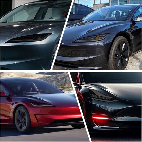 ل Tesla Model 3 2024 المصابيح الأمامية الدخان Tint PPF 30 ٪ VLT Smokey Film Film Paint Paint Custom in Kuwait