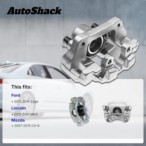 AutoShack Front Left Brake Caliper Assembly with Bracket Replacement for 2011-2014 Ford Edge 2007-2014 2015 Mazda CX-9 2011-2015 Lincoln MKX 2.0L 3.5L 3.7L V6 AWD FWD Driver Side BC285028AS in Kuwait