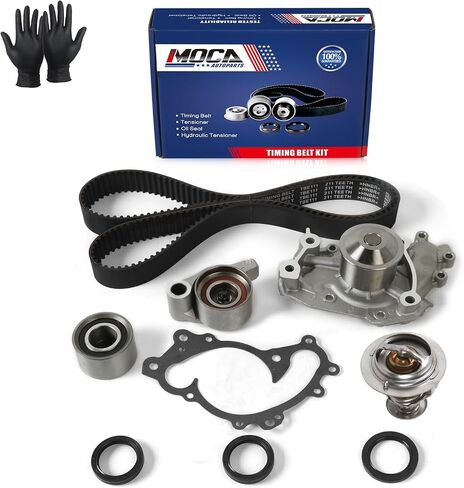 MOCA TIMING BELT KIT مضخة المياه ترموستات متوافقة مع 05-07 لتويوتا هايلاندر سولارا 3.3L و 05-06 لتويوتا كامري 3.0L 2995CC V6 DOHC in Saudi Arabia