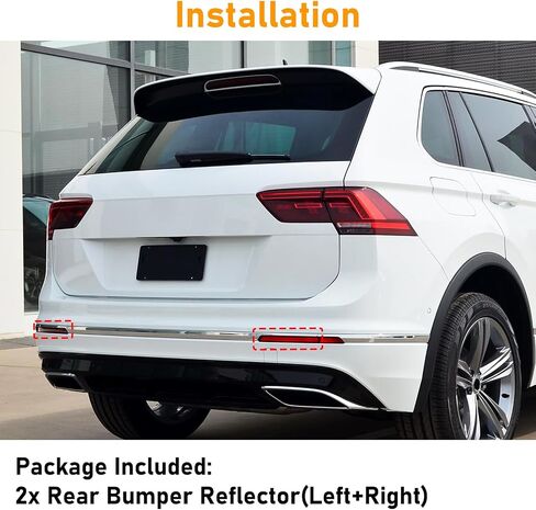 Compatible with Volkswagen Tiguan Rear Bumper Reflector 2018-2021,Left Driver & Right Passenger Side Red Marker Trim for 5NA945106A,5NA945105A,Tiguan Back Reflector Light W/O Bulb Replacement in Kuwait