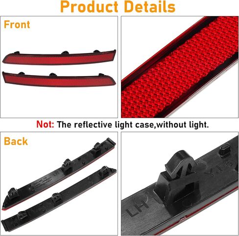 Compatible with Volkswagen Tiguan Rear Bumper Reflector 2018-2021,Left Driver & Right Passenger Side Red Marker Trim for 5NA945106A,5NA945105A,Tiguan Back Reflector Light W/O Bulb Replacement in Kuwait