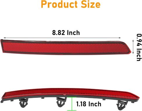 Compatible with Volkswagen Tiguan Rear Bumper Reflector 2018-2021,Left Driver & Right Passenger Side Red Marker Trim for 5NA945106A,5NA945105A,Tiguan Back Reflector Light W/O Bulb Replacement in Kuwait