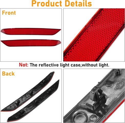Compatible with Volkswagen Tiguan Rear Bumper Reflector 2018-2021,Left Driver & Right Passenger Side Red Marker Trim for 5NA945106A,5NA945105A,Tiguan Back Reflector Light W/O Bulb Replacement in Kuwait