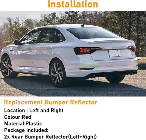 Compatible with Volkswagen Tiguan Rear Bumper Reflector 2018-2021,Left Driver & Right Passenger Side Red Marker Trim for 5NA945106A,5NA945105A,Tiguan Back Reflector Light W/O Bulb Replacement in Kuwait