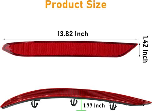 Compatible with Volkswagen Tiguan Rear Bumper Reflector 2018-2021,Left Driver & Right Passenger Side Red Marker Trim for 5NA945106A,5NA945105A,Tiguan Back Reflector Light W/O Bulb Replacement in Kuwait