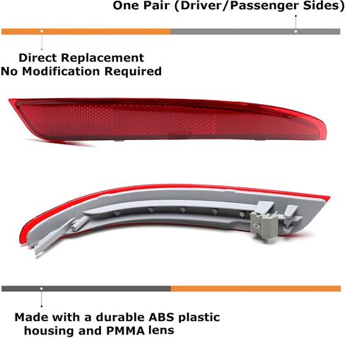 ijdmtoy oe-spec red lens repper repper repatements متوافقة مع Infiniti 2016-2020 QX60 SUV in Saudi Arabia