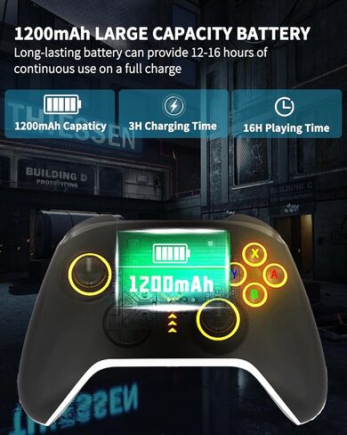 Bcofo Bluetooth Wireless Mobile Gaming Controller for PC/iPhone/Android/Switch/Laptop/Steam, Programmable Game Gamepad with Phone Clip for Gamer, with RGB Lighting Effect/Turbo/Vibration/6-Axis Gyro in Kuwait