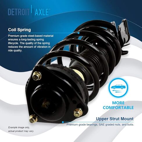 Detroit Axle-Struts Struts Struts Front 68-16 كرايسلر تاون آند كونتري ، 08-19 دودج جراند كارافان ، 2 دعامات وملف الربيع 2 قضبان التثبيت 2 قضبان التعادل الخارج in Kuwait