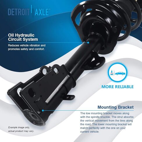 Detroit Axle-Struts Struts Struts Front 68-16 كرايسلر تاون آند كونتري ، 08-19 دودج جراند كارافان ، 2 دعامات وملف الربيع 2 قضبان التثبيت 2 قضبان التعادل الخارج in Kuwait