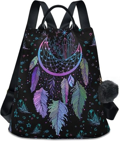 Dreamcatcher Print Travel Backpack for Women, Small Lightweight Anti Theft Backpack Purse Casual Daypack for Commute Daily in Saudi Arabia
