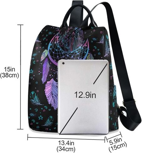 Dreamcatcher Print Travel Backpack for Women, Small Lightweight Anti Theft Backpack Purse Casual Daypack for Commute Daily in Saudi Arabia