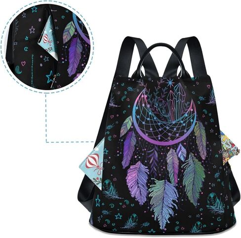 Dreamcatcher Print Travel Backpack for Women, Small Lightweight Anti Theft Backpack Purse Casual Daypack for Commute Daily in Saudi Arabia