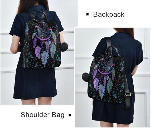 Dreamcatcher Print Travel Backpack for Women, Small Lightweight Anti Theft Backpack Purse Casual Daypack for Commute Daily in Saudi Arabia