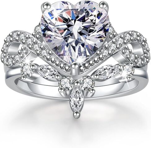 4CT خواتم إشراك القلب للنساء وعد بحلقات لها 5A CZ CHIPIC ZIRIN in Kuwait