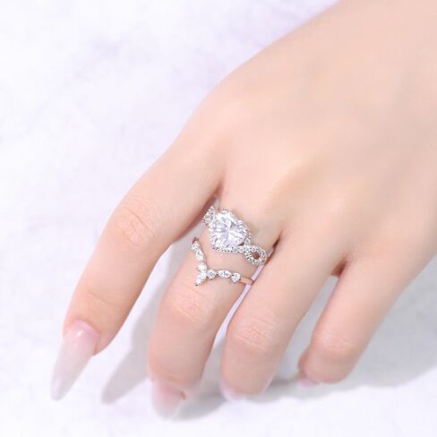 4CT خواتم إشراك القلب للنساء وعد بحلقات لها 5A CZ CHIPIC ZIRIN in Kuwait