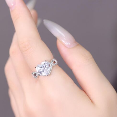 4CT خواتم إشراك القلب للنساء وعد بحلقات لها 5A CZ CHIPIC ZIRIN in Kuwait