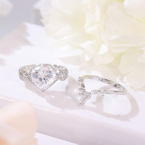 4CT خواتم إشراك القلب للنساء وعد بحلقات لها 5A CZ CHIPIC ZIRIN in Kuwait