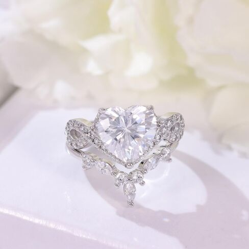 4CT خواتم إشراك القلب للنساء وعد بحلقات لها 5A CZ CHIPIC ZIRIN in Kuwait