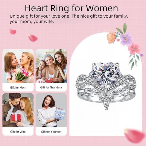 4CT خواتم إشراك القلب للنساء وعد بحلقات لها 5A CZ CHIPIC ZIRIN in Kuwait