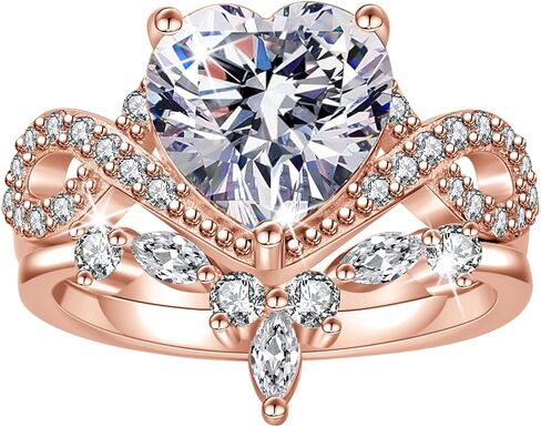 4CT خواتم إشراك القلب للنساء وعد بحلقات لها 5A CZ CHIPIC ZIRIN in Kuwait