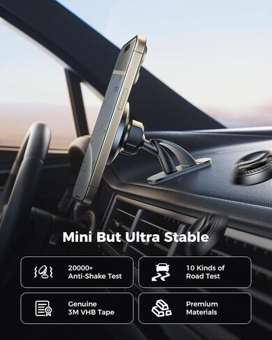 SUPERONE Car Phone Mount for Magsafe, Vacuum Suction Cup Phone Mount, 360° Adjustable Car Phone Holder, Car Accessories for iPhone Series & All Car Models & Gym/Mirror/Shower/Smooth Surface in Kuwait