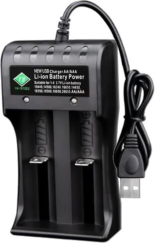 WAVYPO 18650 Battery Charger, 4-Bay Universal Smart Charger for Lithium ion Battery 10440 14500 16340 16650 14650 18350 18500 AA AAA (Charger Only) in Kuwait