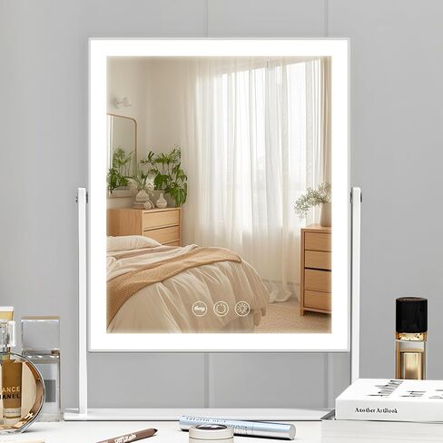 مرآة مكياج من ميسافانيتي مع أضواء، مرآة مكياج هوليوود، مرآة مكياج مع إضاءة وتكبير 10X ومكبر صوت، تصميم 9 مصابيح للتحكم باللمس و3 أوضاع إضاءة ملونة in Kuwait