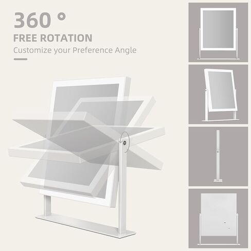 مرآة مكياج من ميسافانيتي مع أضواء، مرآة مكياج هوليوود، مرآة مكياج مع إضاءة وتكبير 10X ومكبر صوت، تصميم 9 مصابيح للتحكم باللمس و3 أوضاع إضاءة ملونة in Kuwait