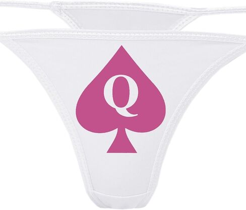 Knaughty Knickers - Queen of Spades White Thong Underwear - QofS Panties for BBC Lovers - Q of S Hot Wife in Saudi Arabia