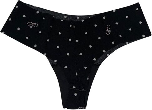 Victoria's Secret Pink No Show Thong Panty/Underwear Black Script Heart New in Saudi Arabia