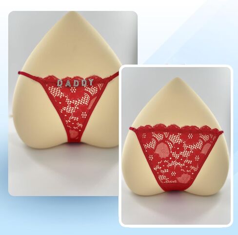 Custom Thong Ruffled T-Back G-String Women's Personalized Lace Underwear with Hand-Sewn Rhinestone Text in Saudi Arabia