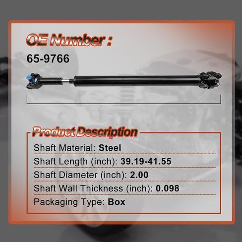 Front Complete Drive Shaft Prop Shaft Driveshaft Assembly Compatible with Jeep TJ, Wrangler 1997 L6 4.0L, Manual Transmission,5-Speed, Replace OE 65-9766, 659766 in Kuwait